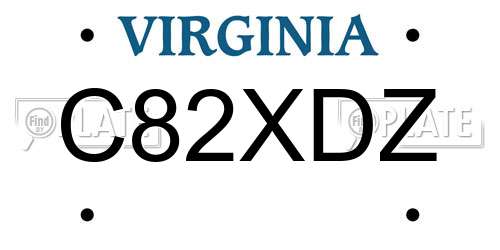C82XDZ Virginia License Plate