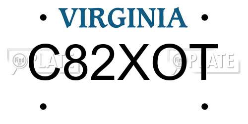 C82XOT Virginia License Plate