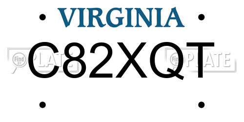 C82XQT Virginia License Plate