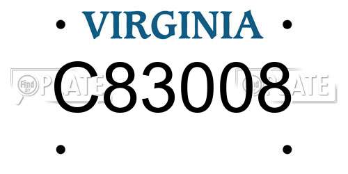C83008 Virginia License Plate