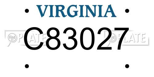 C83027 Virginia License Plate