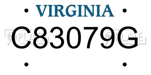 C83079G Virginia License Plate