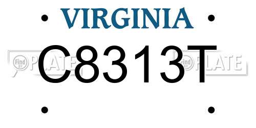 C8313T Virginia License Plate
