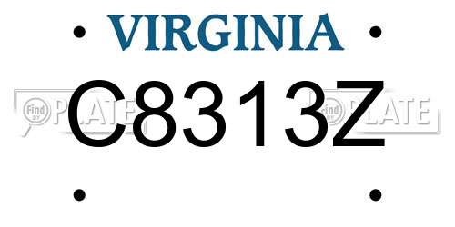 C8313Z Virginia License Plate