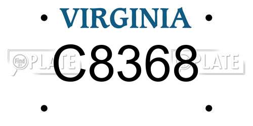 C8368 Virginia License Plate