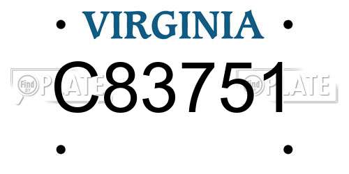 C83751 Virginia License Plate
