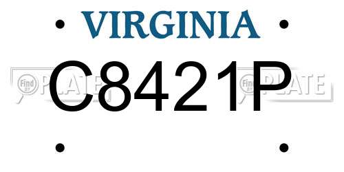 C8421P Virginia License Plate