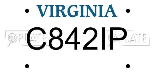 C842IP Virginia License Plate