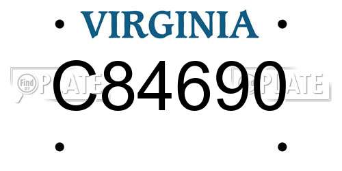 C84690 Virginia License Plate