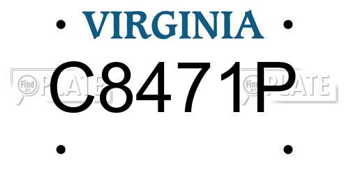 C8471P Virginia License Plate