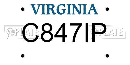 C847IP Virginia License Plate