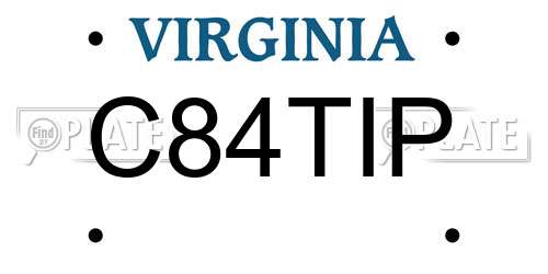C84TIP Virginia License Plate