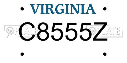 C8555Z Virginia License Plate