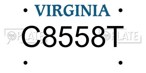 C8558T Virginia License Plate