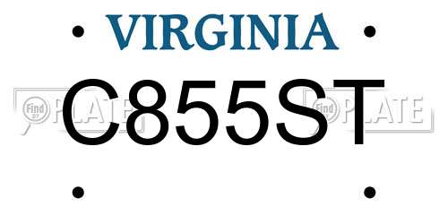 C855ST Virginia License Plate