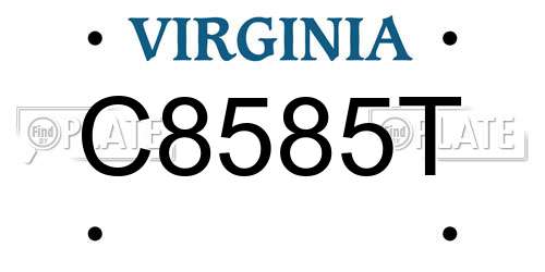 C8585T Virginia License Plate