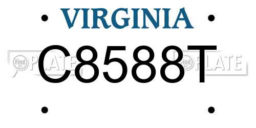 C8588T Virginia License Plate