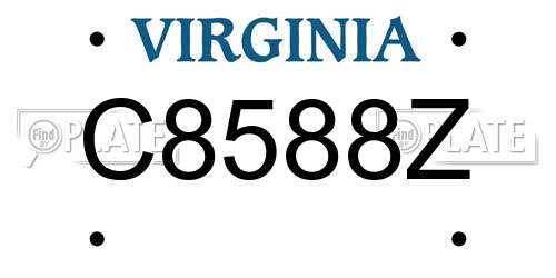 C8588Z Virginia License Plate