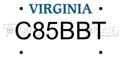 C85BBT Virginia License Plate