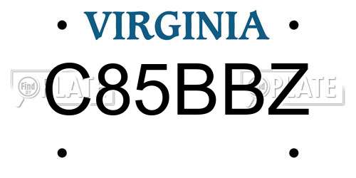 C85BBZ Virginia License Plate