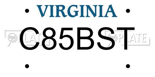 C85BST Virginia License Plate
