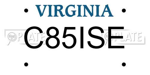 C85ISE Virginia License Plate