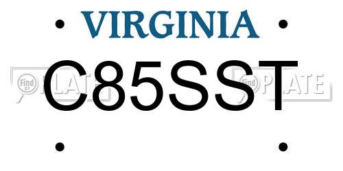 C85SST Virginia License Plate