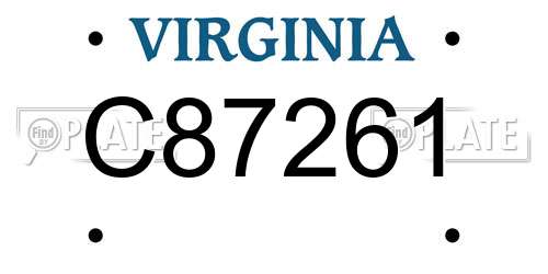 C87261 Virginia License Plate