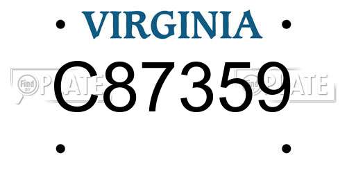 C87359 Virginia License Plate