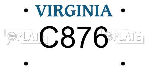 C876 Virginia License Plate