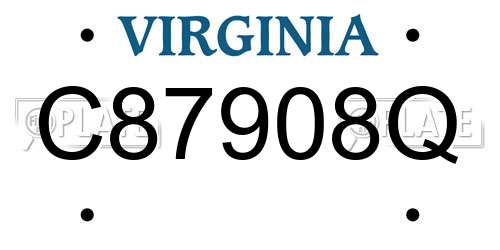 C87908Q Virginia License Plate