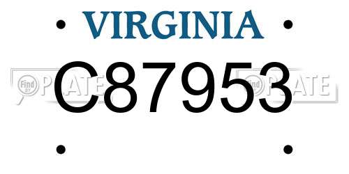 C87953 Virginia License Plate