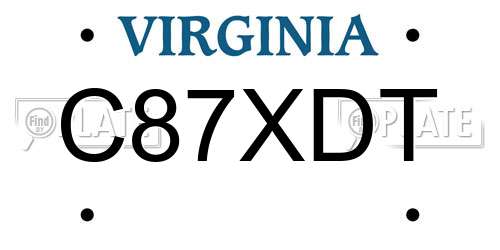 C87XDT Virginia License Plate