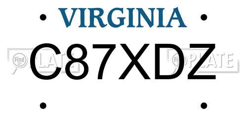 C87XDZ Virginia License Plate