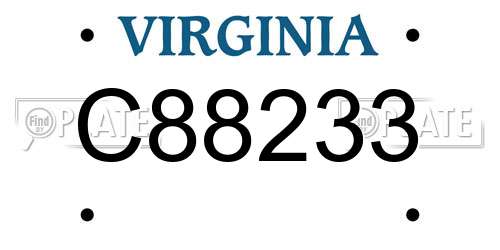 C88233 Virginia License Plate