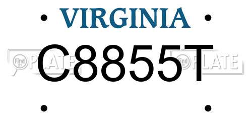 C8855T Virginia License Plate