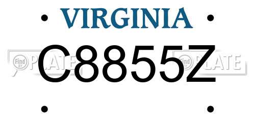 C8855Z Virginia License Plate