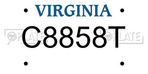 C8858T Virginia License Plate
