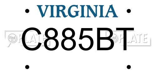 C885BT Virginia License Plate