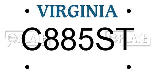 C885ST Virginia License Plate