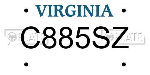 C885SZ Virginia License Plate