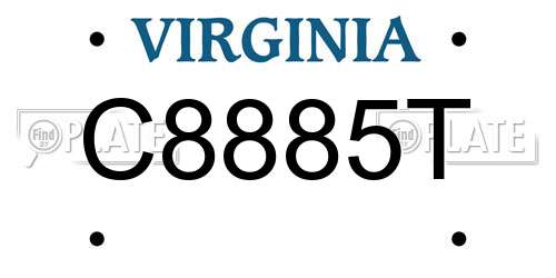 C8885T Virginia License Plate