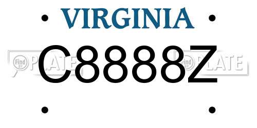 C8888Z Virginia License Plate