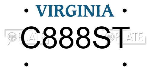 C888ST Virginia License Plate