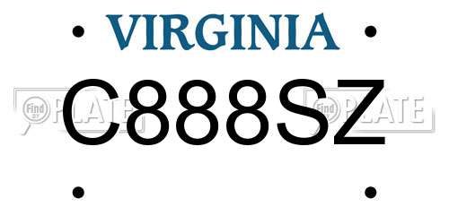 C888SZ Virginia License Plate