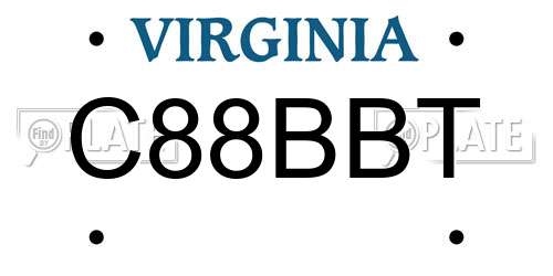 C88BBT Virginia License Plate