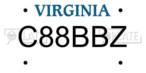C88BBZ Virginia License Plate
