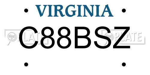 C88BSZ Virginia License Plate