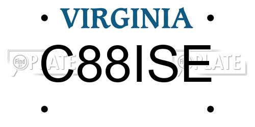 C88ISE Virginia License Plate