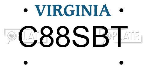C88SBT Virginia License Plate